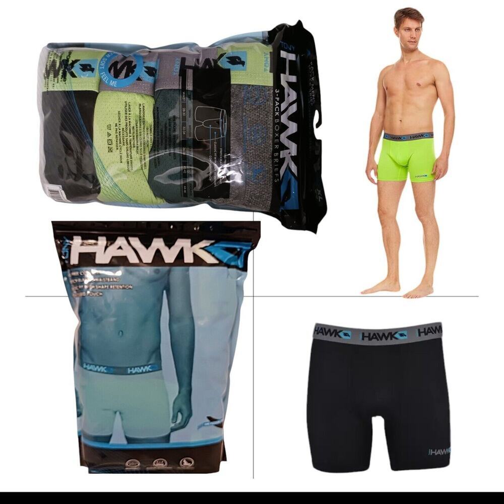 4 Pack TONY HAWK Boxer Briefs‎ Sz L Performance Stretch CONTU0RED POUCH Colors
